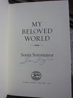 Sonia Sotomayor Supreme Court Justice signed Book My Beloved World 1st