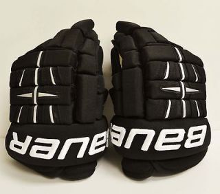 New Bauer 4 Roll Pro 15 Black Senior Ice Hockey Gloves