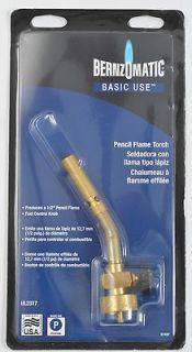BERNZOMATIC BRASS 1/2 PENCIL FLAME TORCH FOR LP PROPANE GAS USE TX 9