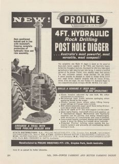 Vintage 1969 PROLINE POST HOLE DIGGER Advertisement
