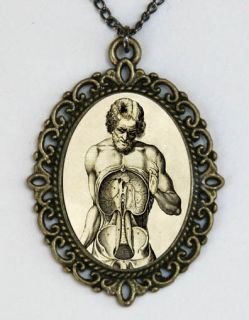 Greek Medical Stomach drawing necklace odd creepy diy