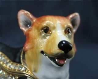 Swarovski Bejeweled Welsh Corgi Dog Trinket Box
