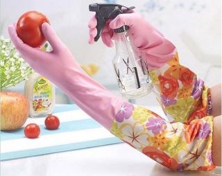 P17 pink beautiful flower Family clean gloves Malaysia latex