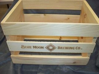 Blue Moon Beer Brewing Wooden Crate Medium Size 9 1/2 x12x16 Wood