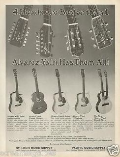 YAIRI STEEL STRING CLASSIC 9  12 STRING DOUBLENECK GUITAR PRINT AD