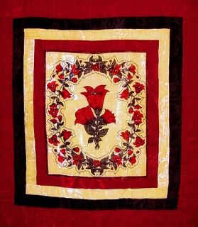 /King Waterbed Velvet Patchwork Bedspread / Quilt / Comforter   Red