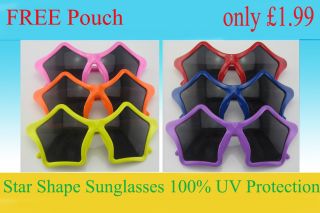 Y1157)Fun Star Shape Sunglasses 100% UV 400 protection