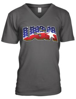 Country Colors American Pride Stars And Stripes  Mens V neck T shirt