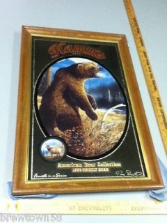 OS2 HAMMS BEER SIGN MIRROR BAR SIGNS GRIZZLY BEAR AMERICAN BEAR