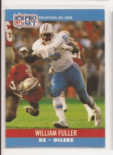 1990 WILLIAM FULLER NFL PRO FOOTBALL SET CARD HOUSTON OILERS #510 UNC