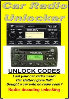 CAR AUDIO RADIO STEREO CODE UNLOCKER CD RECOVERY THE BEST EVER UPDATED