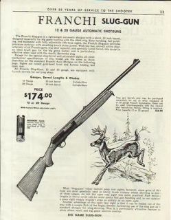 1963 FRANCHI AD SLUG GUN SHOTGUN