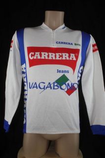 Vtg LARGE Carrera Jeans Vagabong Italy LS 1/4 Zip Cycling Bike Jersey