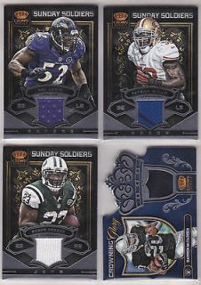 Ray Lewis Patrick Willis Moss 2012 Crown Royale Jersey #/99 LOT 16