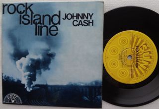 JOHNNY CASH Rock Island Line RARE Ep Pic AUSTRALIA Only 4 Track TRAIN
