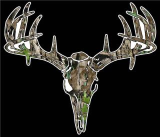 Camo Deer Skull S4 Vinyl Sticker Decal Hunting Big Buck whitetail