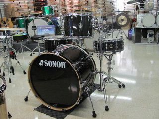 Sonor Arena Drum Set 4 pc Maple Transparent Black Shell Pack 24 Kick