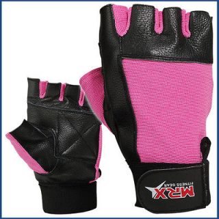 Black/Pink Weight Lifting Gloves Fitness Glove Gym Training Leather