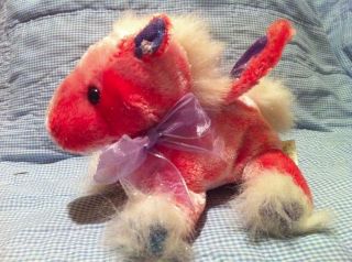 Dan Dee Pink Red winged Horse plush stuffed animal purple  wings 