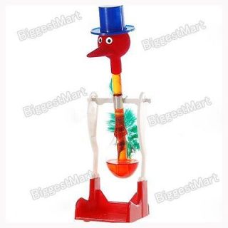 New Novelty Glass Drinking Dipping Dippy Bird Toy Red