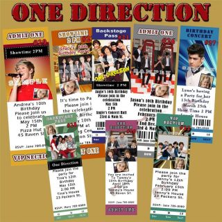 Birthday Invitation One Direction 12 ea with Envelopes Personalized