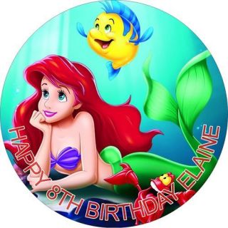 LITTLE MERMAID RICE PAPER BIRTHDAY CAKE TOPPERS