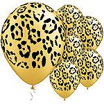 25 x LEOPARD SPOTS PARTY LATEX BALLOONS   ANIMAL PRINTED