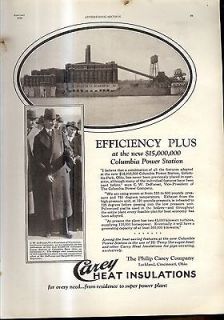 The Philip Cary Company Ad 1926 Cincinnati OH Columbia Power Station