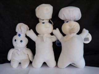 Vintage Pillsbury Doughboy Plush Stuffed Character Toys Beanie Dolls