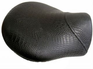 BLACK CROC VINYL SADDLE STOOL