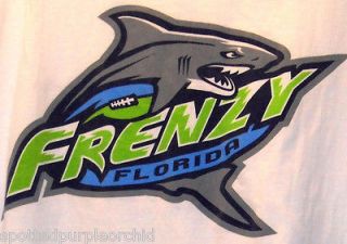 Vtg FLORIDA FRENZY SHARK FISH FOOTBALL AUTO TRADER Shirt L XL~FREE