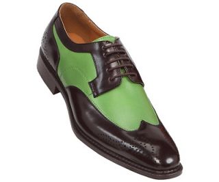 Bolano Brown / Green Mens Two Tone Dress Shoe NIA 015 Oxford Wingtip