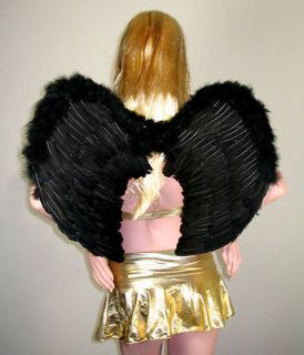 LARGE Adult Black Feather Angel Wings Cosplay FREE HALO Teenager