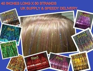Sparkle Hair tinsel 50 strands x 40 Beyonce,extensions,bling,celeb