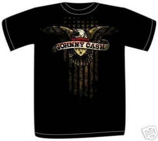 Johnny Cash Eagle BLACK Adult T shirt