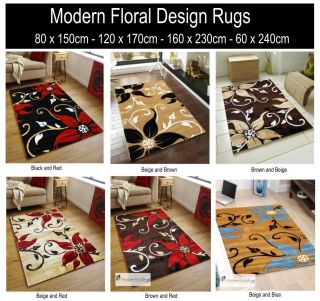 Beige Blue Black Red Green Cream Brown Small to Large Big Floral Rugs