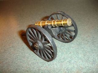 Old Vtg Antique Collectible Cast Iron Military Cannon