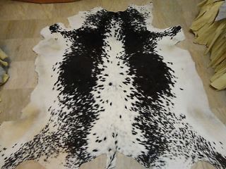 Cowhide Leather Hair On Rugs Skin Carpets Black & White Ref 1006