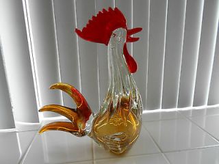 Newly listed Murano Art Glass Large Rooster With Vivid Color