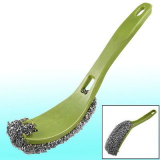 Kitchen Cleaning Tool Spiral Steel Wire Olive Green Handle Brush