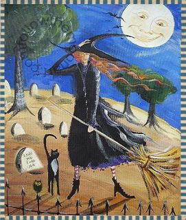 Windy Witch I told you I was sick Black Cat Halloween Grave Yard Art
