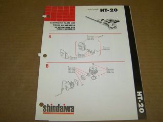 c104) Shindaiwa Parts List HT20 Hedge Trimmer