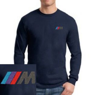 BMW M3 M Power Logo EMBROIDERED Navy Blue Long Sleeve Heavy Cotton T
