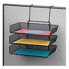 Mesh Partition Additions Triple Tray, Side Load, Letter Size, Black