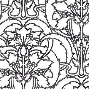 Art Nouveau Style Black and White Wallpaper