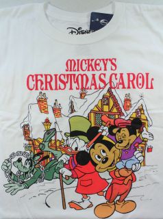 Disney Mickey Mouse Donald Duck Scrooge Goofy Shirt A Xmas Carol S/M/L