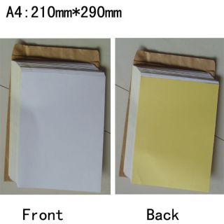Blank A4 Glossy Paper Label Sticker Self Adhesive x100 Sheets 210 mm x