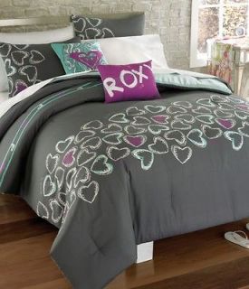 Roxy 7PC Heart & Soul Twin Comforter, Sham, Sheets & Pillow Set   NIP