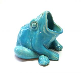 1930s Broadmoor Pottery Figural Frog Pharmacy Cotton Holder