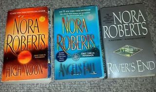 Nora Roberts ( 3) book lot   High Noon, Angels Fall, Rivers End